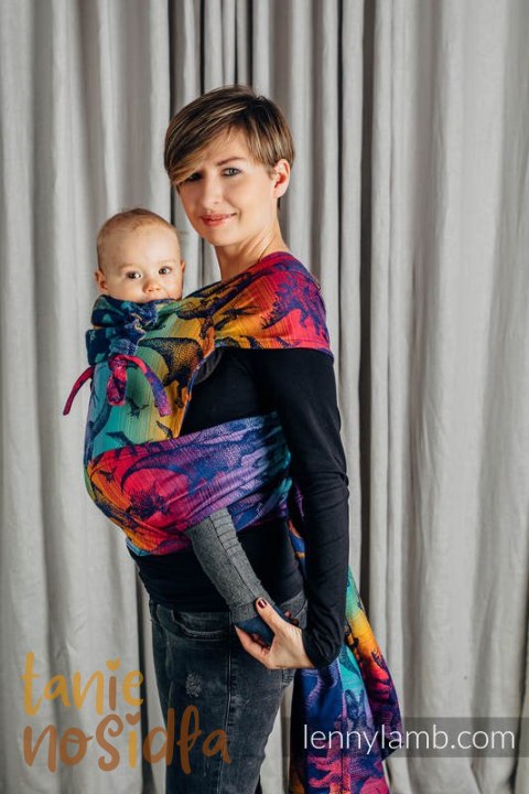 Nosidełko dla dzieci WRAP-TAI MINI, bawełna, splot żakardowy, z kapturkiem - PARK JURAJSKI - NOWA ERA Nosidełko dla dzieci WRAP-TAI MINI, bawełna, splot żakardowy, z kapturkiem - PARK JURAJSKI - NOWA ERA