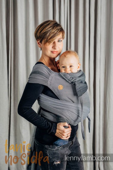 Nosidełko dla dzieci WRAP-TAI TODDLER, bawełna, splot jodełkowy, z kapturkiem, MAŁA JODEŁKA OMBRE SZARY Nosidełko dla dzieci WRAP-TAI TODDLER, bawełna, splot jodełkowy, z kapturkiem, MAŁA JODEŁKA OMBRE SZARY