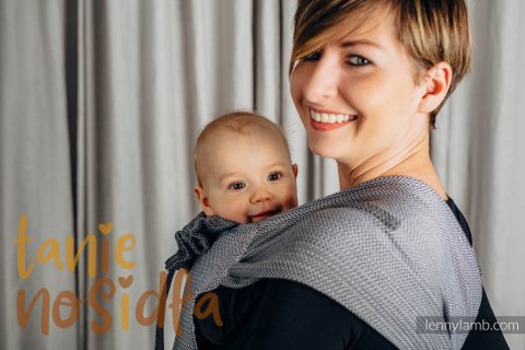 Nosidełko dla dzieci WRAP-TAI TODDLER, bawełna, splot jodełkowy, z kapturkiem, MAŁA JODEŁKA OMBRE SZARY Nosidełko dla dzieci WRAP-TAI TODDLER, bawełna, splot jodełkowy, z kapturkiem, MAŁA JODEŁKA OMBRE SZARY