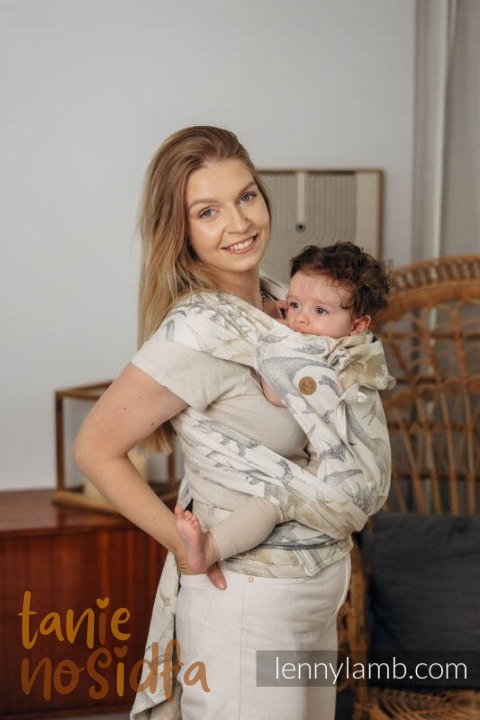 Nosidełko dla dzieci WRAP-TAI TODDLER, bawełna, splot żakardowy, z kapturkiem - PARK JURAJSKI - ICE DESERT