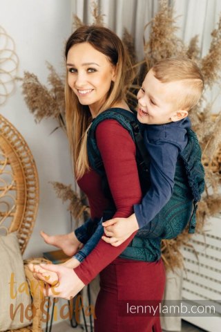 Nosidełko LennyPreschool z tkaniny żakardowej 100% bawełna, rozmiar preschool - PAWI OGON - QUANTUM