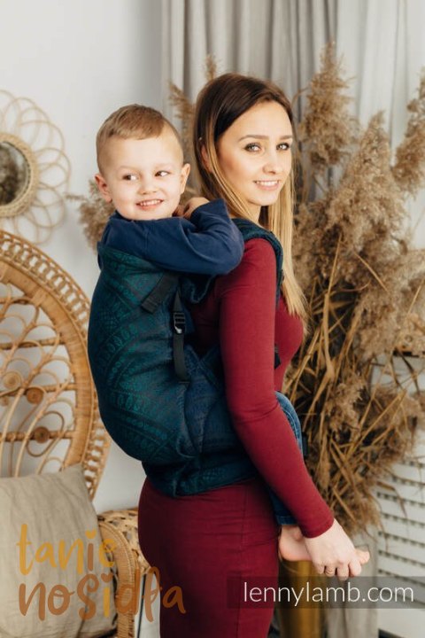 Nosidełko LennyPreschool z tkaniny żakardowej 100% bawełna, rozmiar preschool - PAWI OGON - QUANTUM