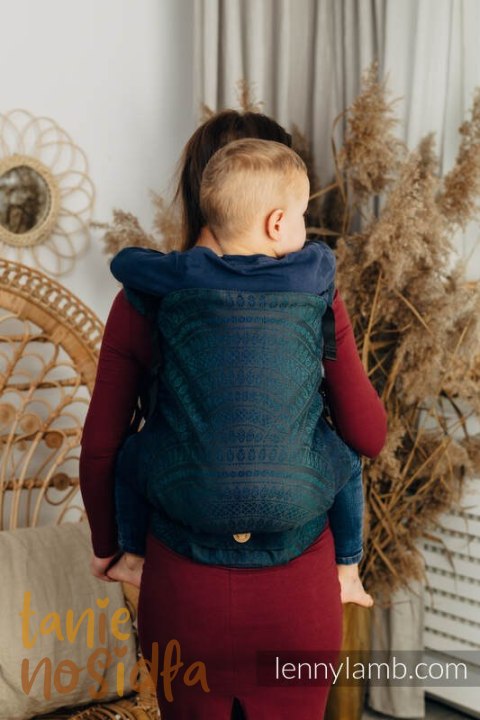 Nosidełko LennyPreschool z tkaniny żakardowej 100% bawełna, rozmiar preschool - PAWI OGON - QUANTUM