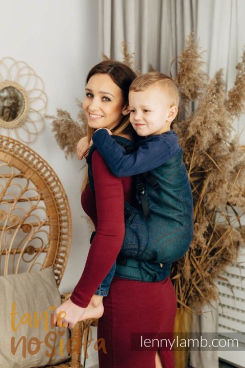 Nosidełko LennyPreschool z tkaniny żakardowej 100% bawełna, rozmiar preschool - PAWI OGON - QUANTUM