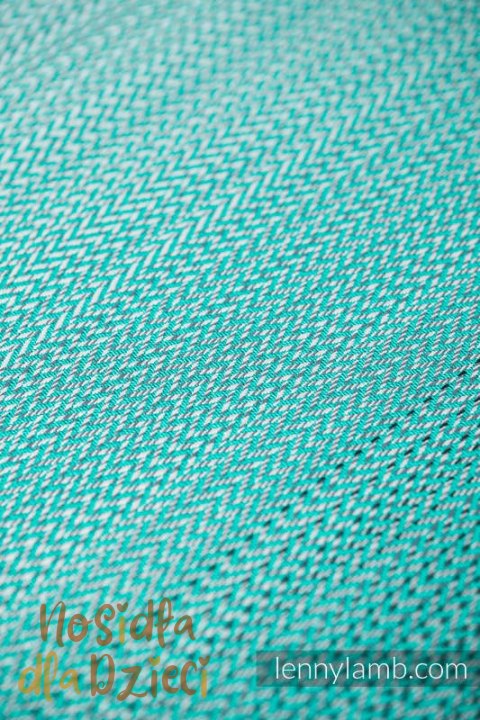 Nosidełko LennyHybrid Half Buckle, splot jodełkowy, 100% bawełna , rozmiar standard - MAŁA JODEŁKA OMBRE ZIELEŃ (drugi gatunek)