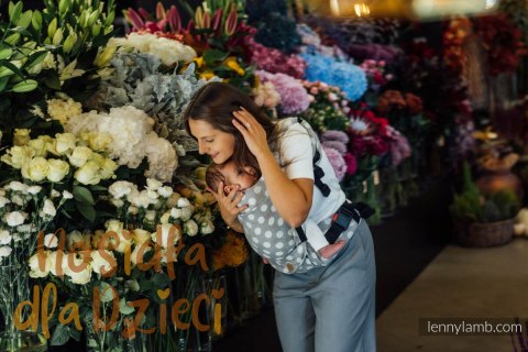 Nosidełko LennyLight z tkaniny żakardowej 100% bawełna , rozmiar standard - POLKA DOTS - PLOP