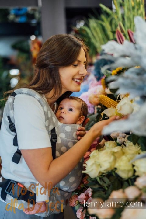 Nosidełko LennyLight z tkaniny żakardowej 100% bawełna , rozmiar standard - POLKA DOTS - PLOP