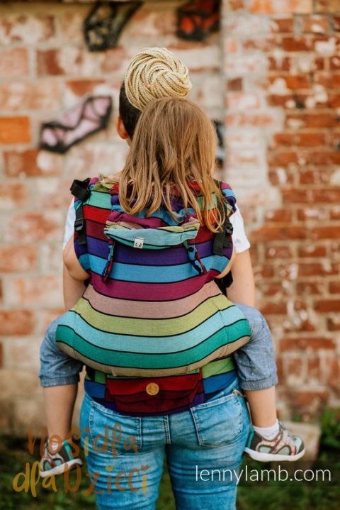 Nosidełko LennyPreschool z tkaniny skośno-krzyżowej 100% bawełna, rozmiar preschool - KARUZELA BARW (drugi gatunek)