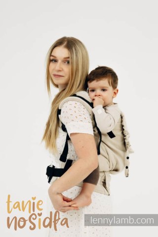 Nosidełko LennyPreschool z tkaniny skośno-krzyżowej (58% bawełna, 42% wiskoza bambusowa), rozmiar preschool - TRUCK