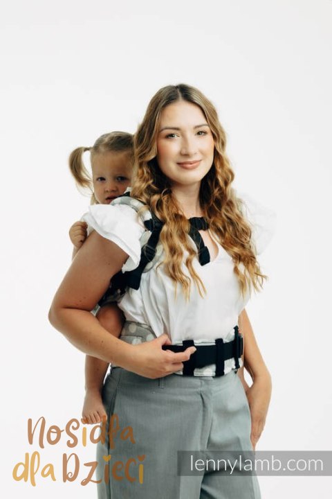 Nosidełko LennyPreschool z tkaniny żakardowej 100% bawełna, rozmiar preschool - POLKA DOTS - PLOP