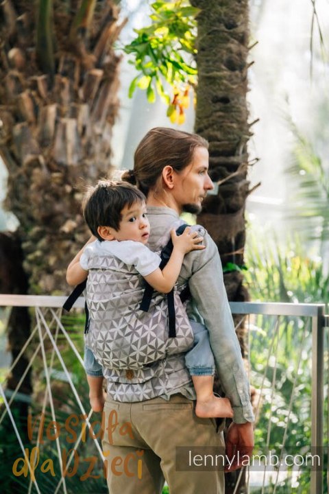 Nosidełko LennyPreschool z tkaniny żakardowej (55% bawełna, 45% TENCEL™), rozmiar preschool - HEXAFLOWERS - MIRROR (drugi gatun