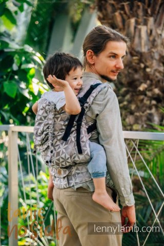Nosidełko LennyPreschool z tkaniny żakardowej (55% bawełna, 45% TENCEL™), rozmiar preschool - HEXAFLOWERS - MIRROR