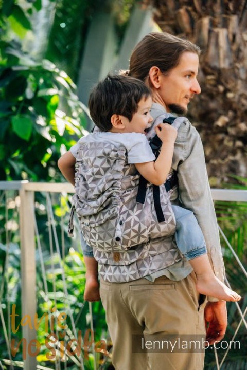 Nosidełko LennyPreschool z tkaniny żakardowej (55% bawełna, 45% TENCEL™), rozmiar preschool - HEXAFLOWERS - MIRROR