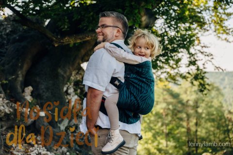 Nosidełko LennyPreschool z tkaniny żakardowej (63% bawełna, 37% wełna merino), rozmiar preschool - ZEBRA - SAVANNA (drugi gatun