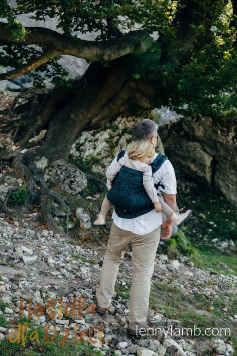 Nosidełko LennyPreschool z tkaniny żakardowej (63% bawełna, 37% wełna merino), rozmiar preschool - ZEBRA - SAVANNA (drugi gatun