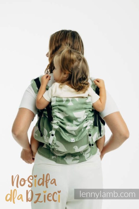 Nosidełko LennyPreschool z tkaniny żakardowej (80% bawełna, 20% lyocell), rozmiar preschool - BIRDY - FLY HIGH