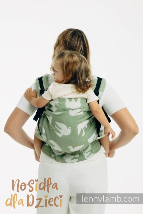 Nosidełko LennyPreschool z tkaniny żakardowej (80% bawełna, 20% lyocell), rozmiar preschool - BIRDY - FLY HIGH