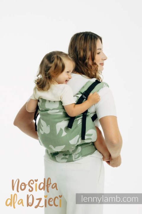 Nosidełko LennyPreschool z tkaniny żakardowej (80% bawełna, 20% lyocell), rozmiar preschool - BIRDY - FLY HIGH