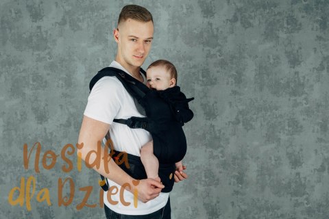 Moje Pierwsze Nosidełko Ergonomiczne LennyGo, splot jodełkowy, 100% bawełna , rozmiar Baby - MAŁA JODEŁKA CZARNY HEBAN (drugi ga
