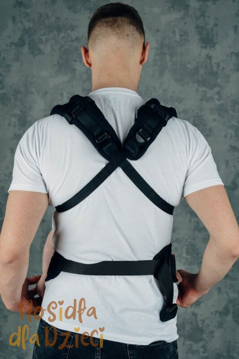 Moje Pierwsze Nosidełko Ergonomiczne LennyGo, splot jodełkowy, 100% bawełna , rozmiar Baby - MAŁA JODEŁKA CZARNY HEBAN (drugi ga