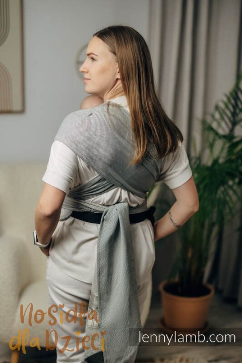 Moje Pierwsze Nosidełko LennyHybrid Half Buckle, splot jodełkowy, 100% bawełna , rozmiar standard - MAŁA JODEŁKA SZARA (drugi ga