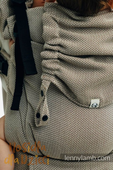 Moje Pierwsze Nosidełko LennyUpGrade PRO, splot jodełkowy, 100% bawełna , rozmiar standard - MAŁA JODEŁKA ALMOND