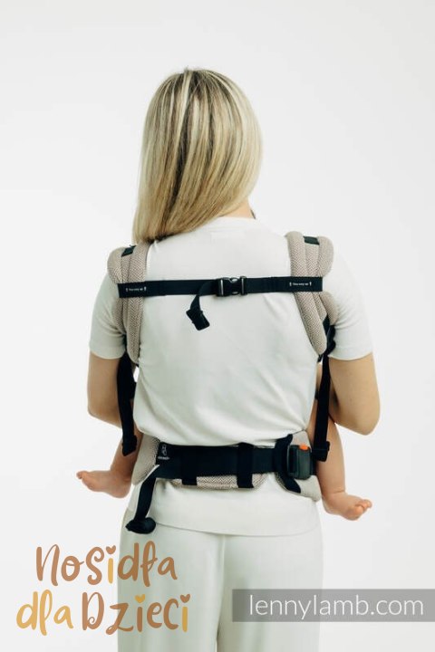 Moje Pierwsze Nosidełko LennyUpGrade PRO, splot jodełkowy, 100% bawełna , rozmiar standard - MAŁA JODEŁKA ALMOND