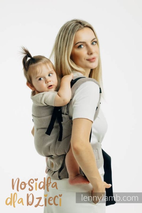 Moje Pierwsze Nosidełko LennyUpGrade PRO, splot jodełkowy, 100% bawełna , rozmiar standard - MAŁA JODEŁKA ALMOND