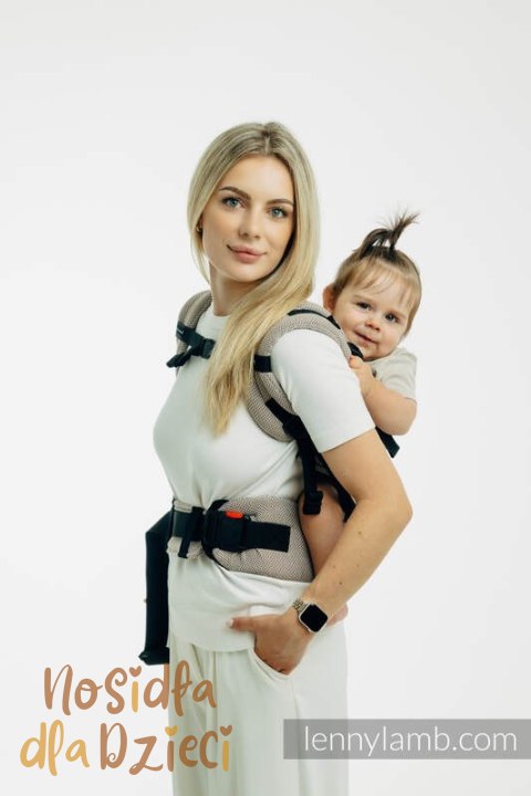 Moje Pierwsze Nosidełko LennyUpGrade PRO, splot jodełkowy, 100% bawełna , rozmiar standard - MAŁA JODEŁKA ALMOND