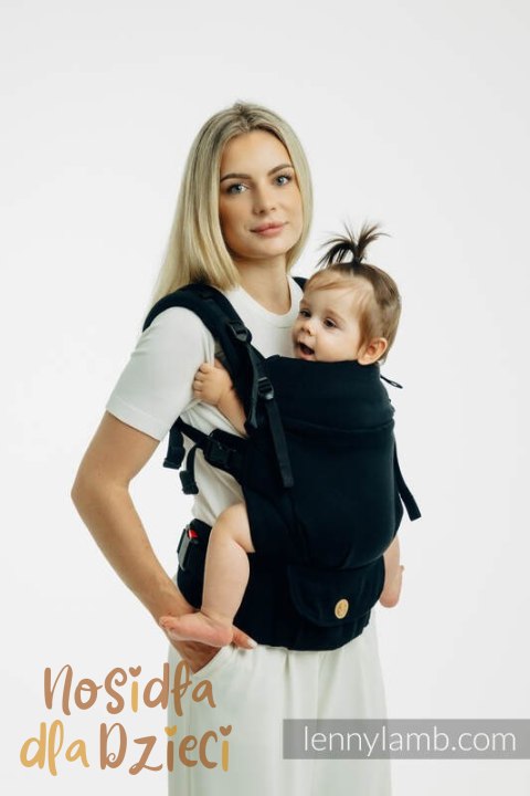 Moje Pierwsze Nosidełko LennyUpGrade PRO, splot jodełkowy, 100% bawełna , rozmiar standard - MAŁA JODEŁKA CZARNY HEBAN