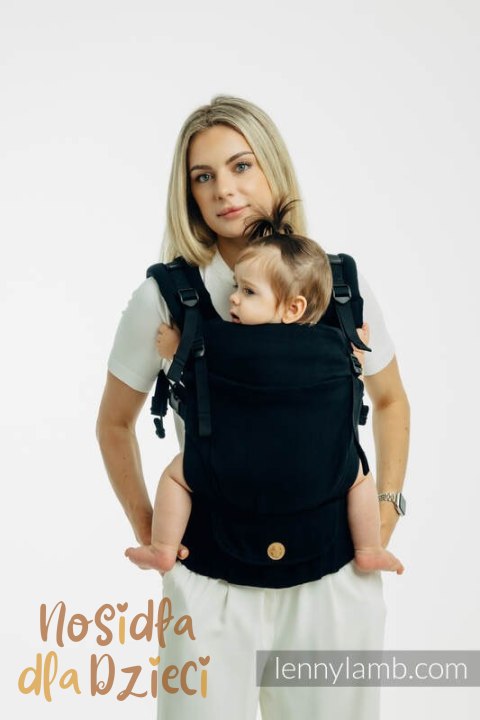 Moje Pierwsze Nosidełko LennyUpGrade PRO, splot jodełkowy, 100% bawełna , rozmiar standard - MAŁA JODEŁKA CZARNY HEBAN