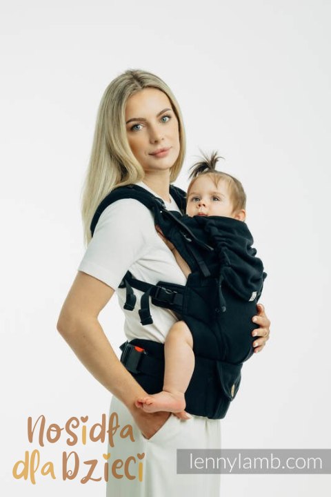 Moje Pierwsze Nosidełko LennyUpGrade PRO, splot jodełkowy, 100% bawełna , rozmiar standard - MAŁA JODEŁKA CZARNY HEBAN