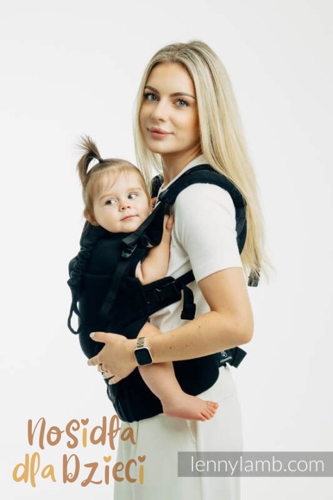 Moje Pierwsze Nosidełko LennyUpGrade PRO, splot jodełkowy, 100% bawełna , rozmiar standard - MAŁA JODEŁKA CZARNY HEBAN