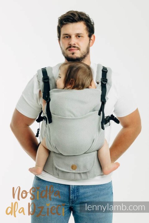 Moje Pierwsze Nosidełko LennyUpGrade PRO, splot jodełkowy, 100% bawełna , rozmiar standard - MAŁA JODEŁKA SZARA