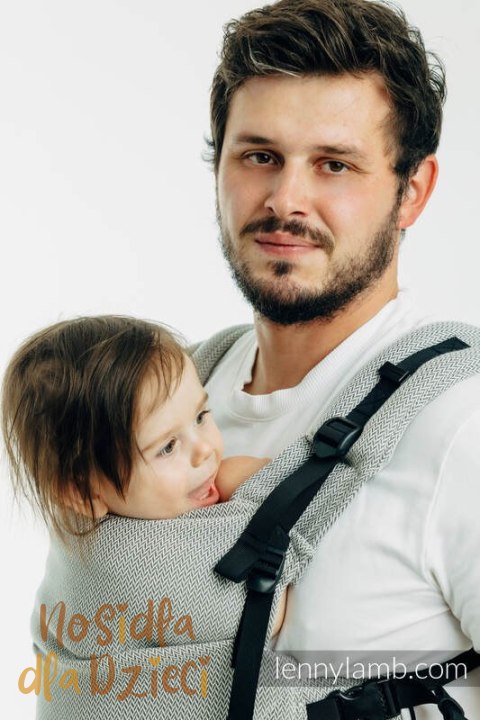Moje Pierwsze Nosidełko LennyUpGrade PRO, splot jodełkowy, 100% bawełna , rozmiar standard - MAŁA JODEŁKA SZARA