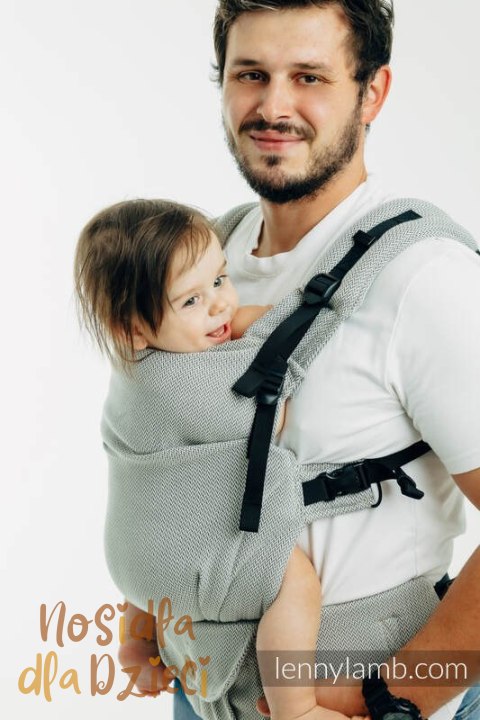 Moje Pierwsze Nosidełko LennyUpGrade PRO, splot jodełkowy, 100% bawełna , rozmiar standard - MAŁA JODEŁKA SZARA