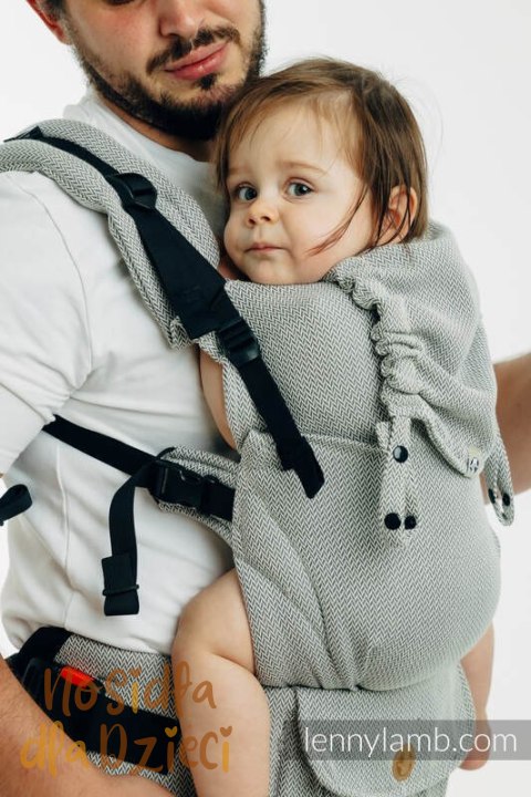 Moje Pierwsze Nosidełko LennyUpGrade PRO, splot jodełkowy, 100% bawełna , rozmiar standard - MAŁA JODEŁKA SZARA