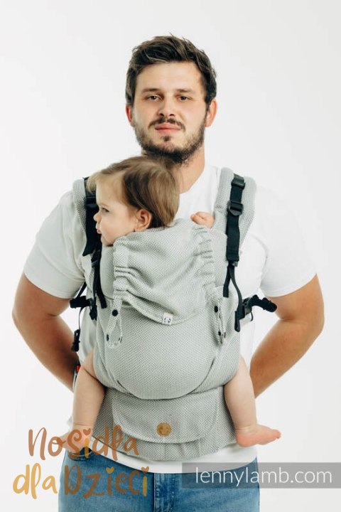 Moje Pierwsze Nosidełko LennyUpGrade PRO, splot jodełkowy, 100% bawełna , rozmiar standard - MAŁA JODEŁKA SZARA