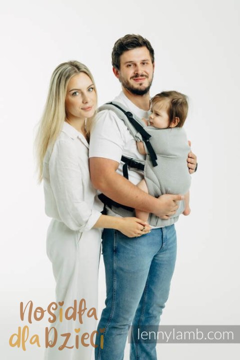Moje Pierwsze Nosidełko LennyUpGrade PRO, splot jodełkowy, 100% bawełna , rozmiar standard - MAŁA JODEŁKA SZARA