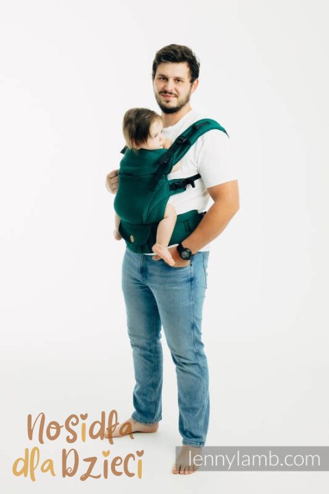 Moje Pierwsze Nosidełko LennyUpGrade PRO, splot jodełkowy, 100% bawełna , rozmiar standard - SZMARAGD