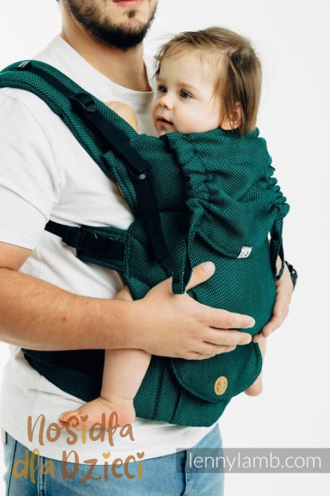 Moje Pierwsze Nosidełko LennyUpGrade PRO, splot jodełkowy, 100% bawełna , rozmiar standard - SZMARAGD