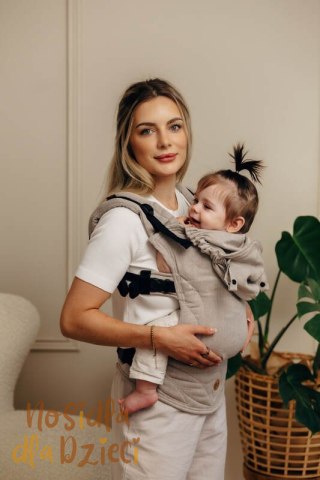 Nosidełko Ergonomiczne LennyGo z tkaniny skośnokrzyżowej 100% bawełna , rozmiar Baby - PEANUT BUTTER