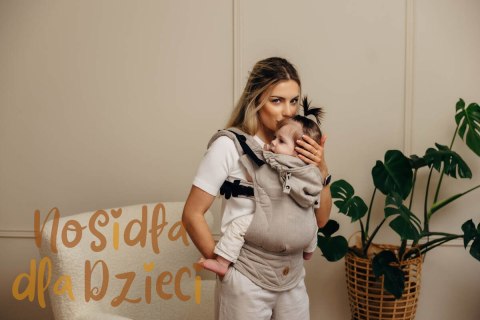 Nosidełko Ergonomiczne LennyGo z tkaniny skośnokrzyżowej 100% bawełna , rozmiar Baby - PEANUT BUTTER