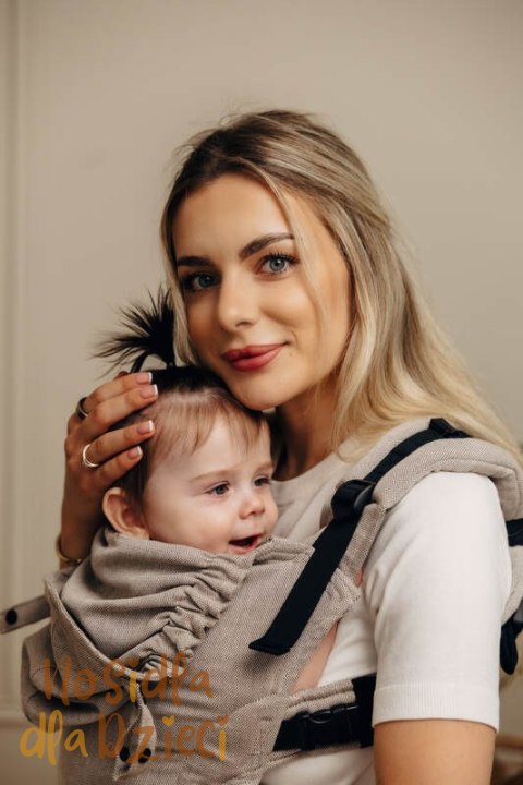 Nosidełko Ergonomiczne LennyGo z tkaniny skośnokrzyżowej 100% bawełna , rozmiar Baby - PEANUT BUTTER