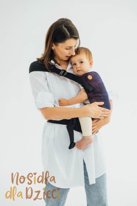 Nosidełko LennyHip (1/2 Nosidełka LennyTwin) z tkaniny żakardowej 100% bawełna, rozmiar standard - DZIKIE WINO - BOUQUET (drugi 