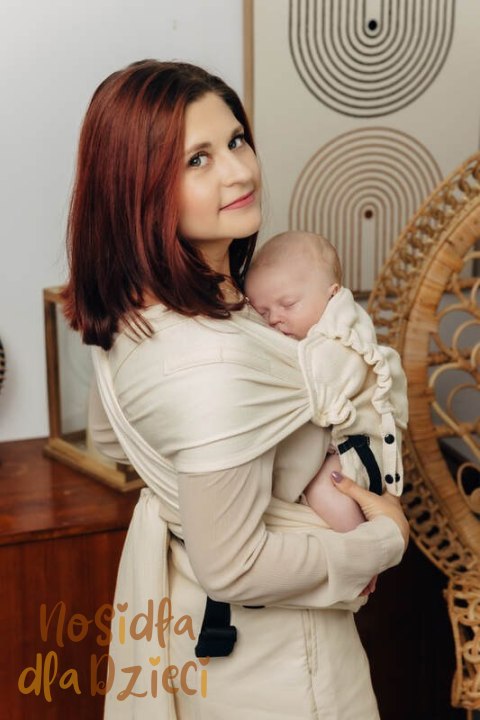 Nosidełko LennyHybrid Half Buckle, splot jodełkowy, 100% bawełna , rozmiar standard - MAŁA JODEŁKA LUCE (drugi gatunek)