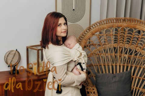 Nosidełko LennyHybrid Half Buckle, splot jodełkowy, 100% bawełna , rozmiar standard - MAŁA JODEŁKA LUCE (drugi gatunek)