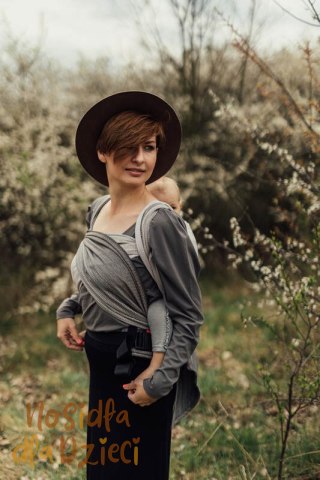 Nosidełko LennyHybrid Half Buckle, splot jodełkowy, 100% bawełna , rozmiar standard - MAŁA JODEŁKA OMBRE RAGTIME