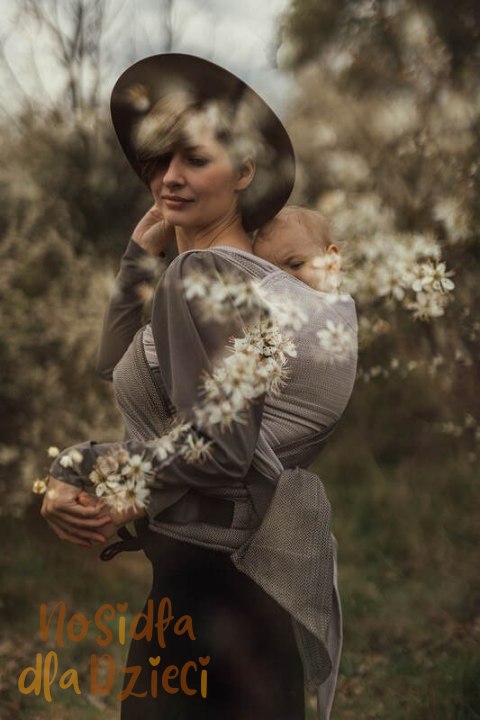 Nosidełko LennyHybrid Half Buckle, splot jodełkowy, 100% bawełna , rozmiar standard - MAŁA JODEŁKA OMBRE RAGTIME