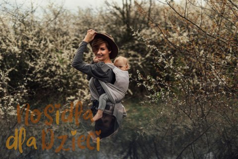 Nosidełko LennyHybrid Half Buckle, splot jodełkowy, 100% bawełna , rozmiar standard - MAŁA JODEŁKA OMBRE RAGTIME